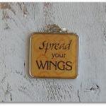 Spread Your Wings Square Resin Pendant Charm