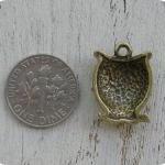 Antiqued Bronze Owl Charm Pendant